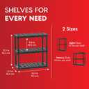 IRIS USA 3-Shelf Heavy Duty Plastic Storage Shelves, 450lb Capacity, 38" H x 36" W x 18" D, Large Modular Shelving Unit Storage Organizer for Garage, Home, Warehouse & Gym, Storage Rack - Black