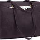 LOVEVOOK Women's Vintage Leather Work Tote, 15.6 Inch Laptop Bag, Waterproof Business Bag, Retro Purple
