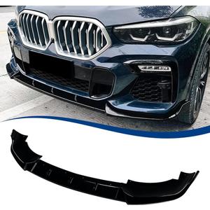 G06 Front Lip Compatible with BMW (2019-2023) X6 G06 M-Sport Model ABS Gloss Black Bumper Spoiler Air Splitter