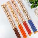 Dandia Decorated Colorful Wooden Base Dandiya Sticks for Dance/Garba, for Navratri Celebration, Raas Janmastmi Navratri Garba Indian Festival Item Sticks kanha (Pair 1)