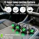 Upgraded Wireless LED Lights for Car, Rechargeable Interior Car Lights with 8 Colors Brightness Adjustable, 12H Battery Life, Remote Control, Mini Strobe Lights for Vehicle Motorcycle Bike Decor