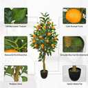 Artificial Orange Tree 4ft Fake Fruits Plant in Pot Large Fake Floor Plants Faux Trees Indoor Orange Decorations for Home Living Room Office