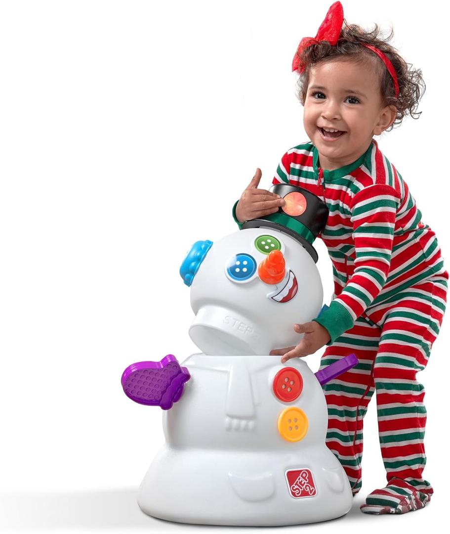 Step2 My First Snowman, Kids Holiday Decorative Christmas Toy, 15-Piece Accessory Kit, Lights and Sounds, Toddlers 18-Months+