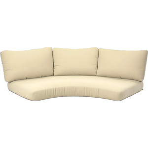 Outdoor Curved Sofa Cushion Cover with Zipper & Anti-Slip Particles, Half Moon Patio Furniture Cushions Covers Waterproof, Olefin Fabric-ONLY Cover (Beige, 77/40 * 28 * 5.3inch)