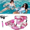 Serum Aqualounge, Graddi Aqualounge, Graddi/Olygee/Solymall/Yifare Inflatable Pool, Inflatable Pool Lounge Chair, Floating Mat Pattern Water Raft, Floaties for Adults