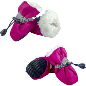 Dog Boots Dog Snow Boots for Winter, Dog Winter Boots Dogs with Anti-Slip Sole and Plush,Boots & Paw Protecto with Reflective Straps for Small Medium Dogs 4PCS Size 7