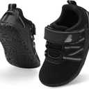 BARERUN Baby Sneakers Toddler Shoes Soft Anti-Slip Sole Newborn First Walkers Infant Toddler Breathable Athletic Running Shoes (Black)