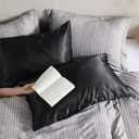 Bedsure Satin Pillowcase with Zipper, Similar to Silk Pillow Cases 2 Pack, Satin Pillow Cases Queen Size Set of 2, Silky & Soft Black Pillow Covers for Hair and Skin, Gifts for Women Men, 20x30 Inches