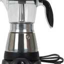 LAOION Cafeteras Electricas Modernas Moka Pot, Italian Coffee Espresso Machine, 6 Cup Cuban Coffee Maker with Detachable Base & Overheat Protection, Greca Electrica De Cafe Gift for Travel (Stainless steel metallic)
