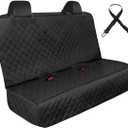 Waterproof Dog Car Seat Cover with Belt for Back Seat - Washable Pet Protector Accessories for Cars, Trucks, SUVs, and Bench Seats - Auto Backseat Hammock for Small & Large Dogs (Standard (54" W x 58" L), Black)