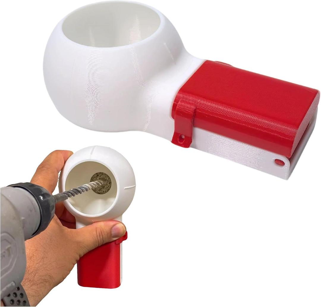 Drill Dust Collector Box 3D Printed Drill Dust Collection Multipurpose Catcher Bowl Mess-Free Wall Drilling Compatible with Most Drill Bits for Picture Hanging Painting Workshop Home Renovations