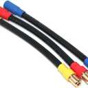 3-Pack 6.5mm Bullet Connector Extension Leads Male to Female, 10AWG RC Motor/ESC Power Wires, 4.8in (0.1) High Temp 200C Silicone Cable, Gold-Plated Copper