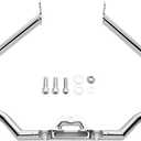 MoKitDora Meathook Crash Bar 1.25" Fat Engine Guard Compatible with Harley Softail 2018-UP Fat Boy Street Bob Heritage Classic Low Rider Sport Glide Deluxe Slim, Silver