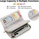 Womens Wallet PU Soft Leather Clutch Wallets For Women Bi-fold Credit Card Holder Ladies Wallets With ID Window Coin and Cash Organizers Long Wallet With Large Capicity Zipper Pocket, Pink