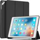 ProCase Slim Case for iPad 6th/ 5th Generation, iPad Air 2nd/ Air 1st, 9.7 Inch Soft TPU Cover Back with Pencil Holder, Auto Wake/Sleep -Black