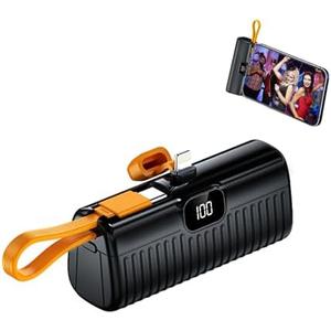 DYDMTT Cell Phone Portable Power Banks Mini Portable Charger Power Bank for Phone Small Portable Charger 5000mAh Power Bank USB c Airline Approved Travel Charger Built in Cables with Stand