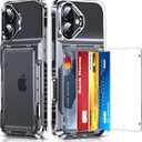 LeYi for iPhone-17 Case Wallet Clear: i Phone iphone17 Cases with Card Holder Protective iohone 17case Cover Women Funda para Heavy Duty Military Grade Men Active Lifestyle Daily Carry, Transparent