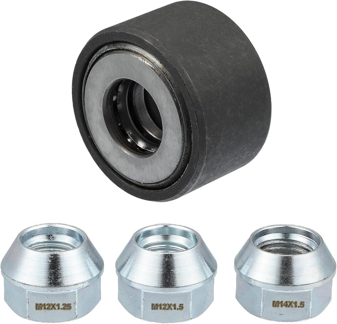 Motoforti Universal Wheel Stud Installer Tool, Tire Stud Tool, M12x1.25 M12x1.5 M14x1.5, Iron, with 3/4" Hex Wheel Lug Nuts, Silver Tone, 1 Set