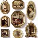 Lineshading 8 Pcs Picture Gold Vintage Gallery Wall Frame Set 5 Sizes