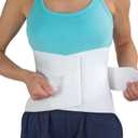 MABIS Lumbar Support Brace, Unisex Lower Back Support Brace, Adjustable Lumbar Support, White