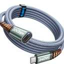 AINOPE USB C Extension Cable 6.6FT/ 20Gbps / 240W Fast Charging & Sync, 4K@60Hz USB 3.2 Male to Female Extender Cable for PSVR2, Hub, MacBook, Magsafe Charger, Phone & More (Grey)
