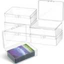 Vicenpal 6 Pcs Playing Card Boxes Clear Plastic Deck Cases Trading Card Storage Boxes Compatible with MTG TCG 100 Game Cases Holder 4.45 x 2.91 x 1.35 Inch
