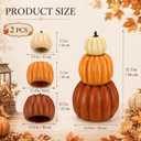 Wesiti 2 Pcs 21.3'' Large Faux Stackable Pumpkins Outdoor for Front Porch