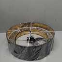 Modern Black Linen Drum Semi Flush Mount Ceiling Light with Pierced Design, Perfect Lighting Fixture for Bedroom, Dining Room, Kitchen, Living Room, or Hallway Chandelier Lamp