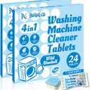 Washing Machine Cleaner Tablets Deodorizer-48 Pack Deep Cleaning Washer Descaler Freshener-Dirt Buildups Stain Odor Remover Spotless -Top Front Load HE Machines Wild Bluebell Foaming 2 Year Supply