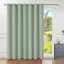 BGment Frosty Green Sliding Door Curtain 96 Inch Long - Wide Room Darkening Room Divider Curtain for Bedroom Privacy Themral Insulated Grommet Room Separator Curtain, 1 Panel, 100 X 96