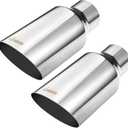 Upower Pack of 2 Exhaust Tip 2.5 inch Inlet 4 inch Outlet 9" Long Stainless Steel Chrome Polished 2.5" to 4" Diesel Exhaust Tailpipe Tip Slant Cut