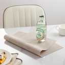 LEXMORE Placemats Set of 6 Vinyl/Plastic Woven Place Mats for Kitchen Table Indoor/Outdoor Washable Placemat Wipeable Dining Table Mats(A-Beige White)