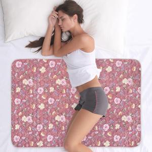 Organic Incontinence Pad for Period - Waterproof Protectors - Reusable Washable Pee Pad - Fits Twin to Full Size Beds - 100% Organic Viscose Derived from Bamboo - 34" x 52" Dark Flower