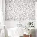 2 x Dimoon 78.7"x17.3" Vintage Wallpaper Floral Peel and Stick Wallpaper Boho Contact Paper White Pink Green Cute Flower Removable Wall Paper Renter Friendly Kitchen Shelf Bathroom Self Adhesive Vinyl