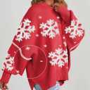 Women's Oversized Sweaters 2025 Crewneck Long Sleeve Batwing Pullover Tops (Red)
