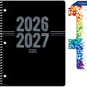 Global Datebooks 2026-2027 Middle & High School Student Planner 8.5" x 11" - Dated Weekly & Monthly Academic Planner w/Ruler/Bookmark & Stickers, For Homework, Matrix Style, Triple Stripe