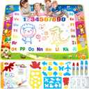 Water Doodle Mat for Toddlers: 40 X 30 Inch Mess Free Coloring Painting & Drawing Instant Drying - Educational Toys for Kids Age 3-5 Home Activities - Birthday/Christmas Gifts for Girls Boys