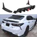 3pcs Rear Diffuser with Led Red Brake Light Compatible with 2018-2024 Toyota Camry SE XSE, with Corner Winglet Bumper Body Splitter Extension Fit for 2018 2019 2020 2021 2022 2023 (Matte Black)