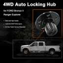Manual Free Wheel Locking Hubs Replacement for 1983-1997 Ford Ranger, Explorer & Navajo, Mazda B2300, B3000, B4000,Replacement OE# B025 F3TZ3B396B AVM467, 2 Piece