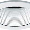 Juno 4-Inch Round Baffle Recessed Lighting Trim, Glare-Reducing Snap-in Trim for Can Lights, Fits IC1, TC1, TC1R Housings, White Finish