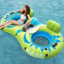 Jasonwell Inflatable River Tube Float - 2 Person Heavy Duty River Float Pool Floats with Removable Cooler Lake Water Tubes for Floating River Raft Lounge Floatie with 2 Cup Holders for Adults (YG)