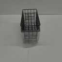 MaraFansie Basket with Hook, Grid Storage Basket, Over the Cabinet Door Organizer, Wire Hanging Basket with Hook Over the Railing, Under Sink Kitchen Cabinet, Pantry, Bathroom, Black, 3 Pack