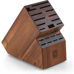 Cook N Home Acacia Wood Knife Storage Block without Knives, 20 Slot Universal Knife Holder Countertop Butcher Block Knife Stand for Easy Kitchen Storage