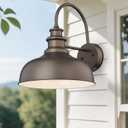 Bestshared Farmhouse Barn Light 14 Inch Dome Outdoor Wall Sconce, Outside Wall Mount Light, Exterior Lighting Fixture, Front Door Porch Lantern Lamp for Entryway, Patio (ORB+White, 14 Dome-2Pack)