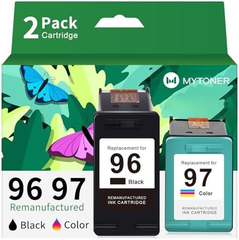 MYTONER 96 97 Remanufactured Ink Cartridge Replacement for HP 96/97 for Printer Deskjet 6940 5940 6840 6988 6980 Officejet 7310 7410 7210 Photosmart 8050 (2 Pack)