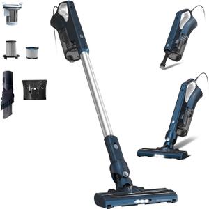 Corded Vacuum Cleaners For Home, 500W Powerful Suction With Dual HEPA Filters, LED Lights & 16.7ft Power Cord, One-Touch Release Dust Cup, Converts To Handheld Vacuum For Pet Hair Hard Floor (VA002)