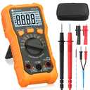 Neoteck 2000 Counts Digital Multimeter Voltmeter Tester with NCV, LCD for AC/DC Voltage&Current, Resistance, Capacitance, Live Wire, Frequency, Temperature, Duty Cycle, Continuity, Diode Measuring (Orange)