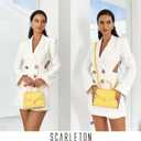 Scarleton Quilted Crossbody Satchel, Chain Strap Shoulder Bag, Vegan Leather Mini Handbag, H2065 (Small)