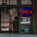 KEBE LED Open Sign, 23" x 14" Large High Visibility Advertisement Board Bright Electric Display Sign Flashing Light for Walls Business Window Bar Shop Hotel