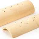 Weysat 1 Pcs Bamboo Sauna Headrest for Sauna Accessory and 1 Pcs Bamboo Waist Pillow Neck Cervical Support Pillow Set for Stiff Neck, Shoulder Pain, Spinal Health, Relaxation, Spa Rooms and Home